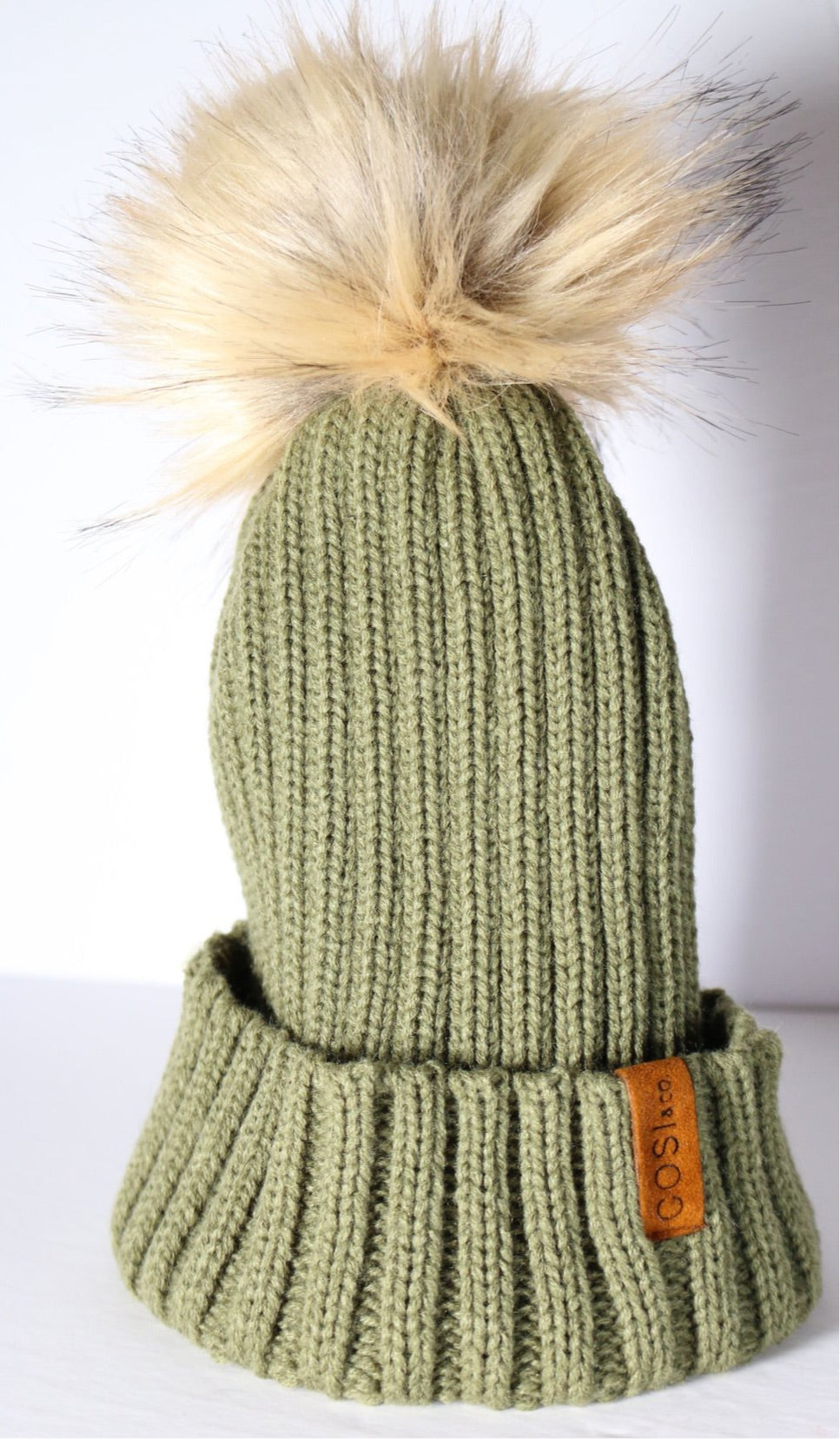 The Knit Pom in Olive Green - COSI & co.