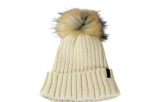 The Knit Pom in Beige - COSI & co.