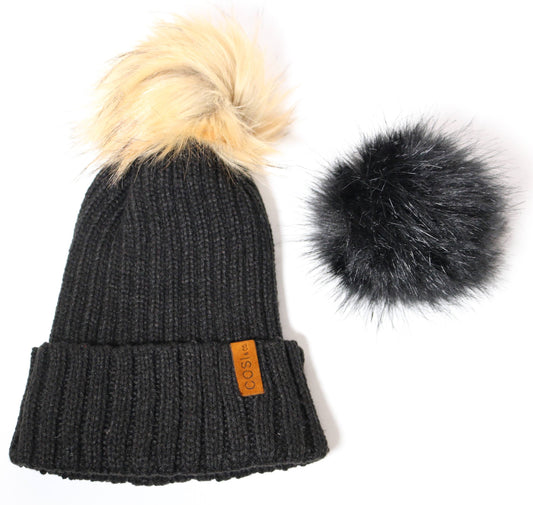 The Knit Pom in Black with Alternative Pom - COSI & co.