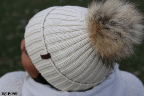 The Knit Pom in Beige - COSI & co.